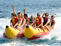 Bateau banane gonflable à double tube, tractable, pour sports nautiques, pour 6 à 8 passagers