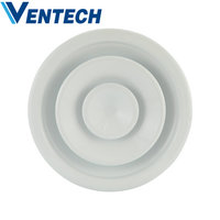 Diffuseur d'air en aluminium de haute qualité VENTECH, diffuseur de plafond rond réglable avec amortisseur en plastique