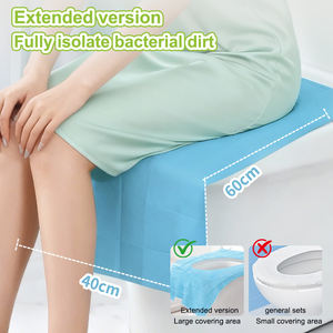 Lot de 10 housses de siège de toilette jetables en PE, écologiques, en pâte de <span class=keywords><strong>bois</strong></span>, protection pour la salle de bain, <span class=keywords><strong>kit</strong></span> d'hygiène de voyage pour hôtel SY785 - Product Image 6