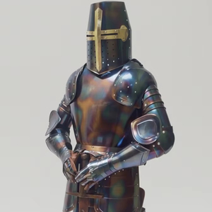 Armadura medieval antigua de la mejor calidad, tamaño completo de aproximadamente 7 pies, con acabado antiguo, en acero dulce calibre 18, con un acabado único de estilo antiguo. - Product Image 1