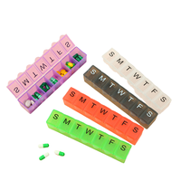Boîte à médicaments portable rectangulaire personnalisée en PP, design moderne, pliable, multifonction, organiseur de pilules pour 7 jours, impression braille