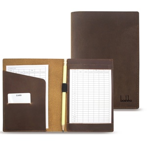 Customized Cowhide Leather Golf Scorecard Holder with Logo Personalized Yardage Book Cover - Product Image 1