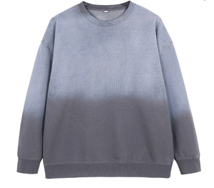 Sudadera de Cuello Redondo con Efecto Degradado y Acabado Arenado de 400G para Hombre, Estilo Americano, Marca de Moda, Sudadera Retro para Hombre - Product Image 5