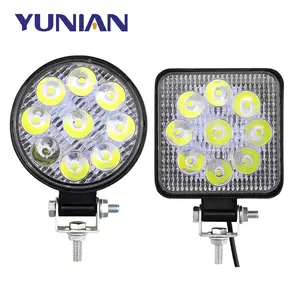 27W 6000K Voertuig Ronde Mini Led Verlichting Bar Spotlight Rijden Lamp Auto Koplamp Voor Auto Off-road Suv Atv Truck