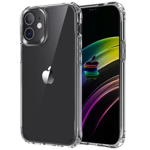 Suportes do envio do fornecedor personalizado de cristal transparente anti-oxidação de tpu à prova de choque para o iphone 12 pro max