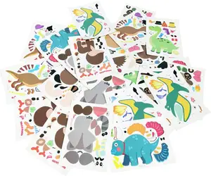 36支不规则恐龙动物园动漫定制乙烯基贴纸床单包装节日奖励生日儿童派对礼物