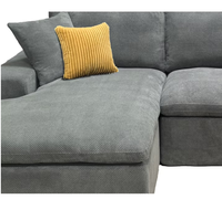 Grand canapé modulaire en forme de U en tissu chenille avec poches de rangement latérales et fonction massage, convertible en lit