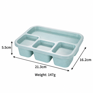 Lonchera de Silicona con Múltiples Compartimentos, Contenedor de Alimentos Reutilizable con Tapa para Oficina, Escuela, Picnic - Product Image 5