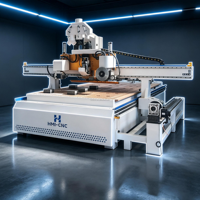 Centre CNC ATC en bois 1530 robuste, routeur CNC 3 axes avec changeur d'outils linéaire et table à vide pour armoires
