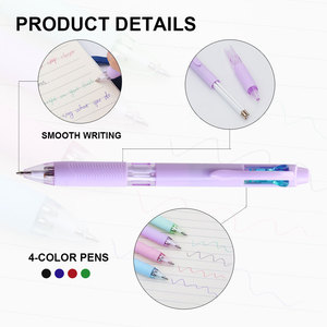 Penna a Sfera Multicolore 4-in-1 Verde <span class=keywords><strong>Blu</strong></span> Rosso Nero 0,7MM con Impugnatura Morbida in Gomma Protettiva - Product Image 2