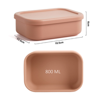 Conteneurs Alimentaires en Silicone Personnalisables avec Votre Logo, Boîte à Bento 800 ML, Conteneurs en Silicone avec Couvercles pour Congélateur