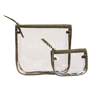 Transparent PVC Fashion Handbag Organizer 2-Piece Zipper <b>Storage</b> Set with Handle for Travel Tote Bag Made in China - Product Image 3