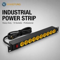 Unités de distribution d'alimentation certifiées ETL, montées en rack 19 pouces, 230V, type Allemagne, 10 prises 10A-32A, boîtier en alliage d'aluminium