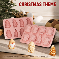 Moule à gâteau en silicone de qualité alimentaire en forme de sapin de Noël pour la fabrication de mousses et de chocolats, nouvelle série de Noël, outil de pâtisserie pour la cuisine, vente en gros