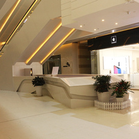 Q052 Comptoir de réception en forme de L moderne et luxueux, mobilier de bureau commercial, façade en MDF, écoles, hôtels, supermarchés, hôpitaux