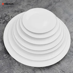 Fabricant vente en gros inventaire céramique taille mixte céramique blanche bon marché 2024 assiettes et plats de service pour la restauration