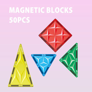 Bloques de Construcción Magnéticos STEM, Juego Educativo de Construcción para Niños Preescolares, Juego Sensorial, Desarrollo Creativo, 50 Piezas - Product Image 2