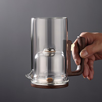 Service à thé élégant et luxueux au design minimaliste, avec infuseur en verre, résistant à la chaleur, pour la préparation du thé à la maison