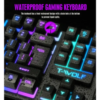 Clavier et souris de jeu filaires T20, souris RGB rétroéclairée arc-en-ciel LED pour les joueurs PC sous Windows, combo de jeu