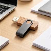 Memoria USB de Madera OEM con Logotipo Personalizado, Memoria USB Giratoria de Metal de 128GB 64GB 32GB 16GB 8GB 4GB 2GB 1GB, Fabricante de Memorias USB