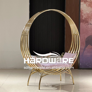 เก้าอี้บัลลังก์งานแต่งงานสีทองสำหรับเจ้าบ่าวเจ้าสาว ราชากับราชินี - Product Image 5