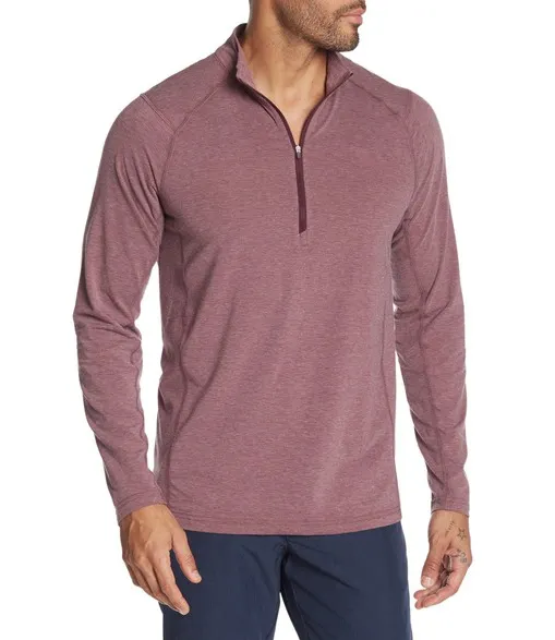 Custom zip up long sleeve plain quarter zipper pullover without hood men cotton sweatshirt