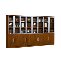 Armoire d'information de bureau sur pied Armoire de classement de stockage de thé avec fond de bureau Boss Bibliothèque Style panneau de bois