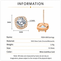 Boucles d'oreilles personnalisées avec moissanite taille coussin et design halo pour anniversaire, date de naissance, femme, cadeau de bijoux fins sur mesure