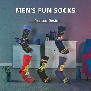 Socksmate Calcetines casuales para hombre Otoño Cobre Anime Juegos de computadora Barre Half Mismatching Shoes Cuff Half Odd Boxing Design - Product Image 2