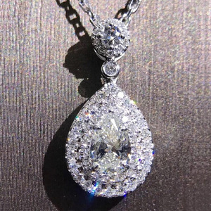 Collar con colgante de gota de agua para mujer, joyería de moda de estilo vintage, regalo para uso diario - Product Image 1
