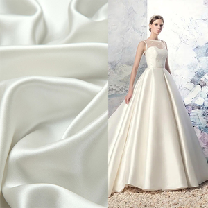 高品質シャイニーサテンミカドシルク生地ブライダルサテンウェディング生地高級ポリエステルミカド生地 - Product Image 2