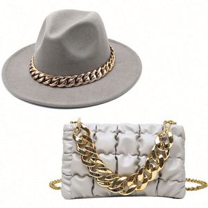New Design Custom Winter Women Fedora <b>Hat</b> and Hand <b>Bag</b> Sets - Product Image 6