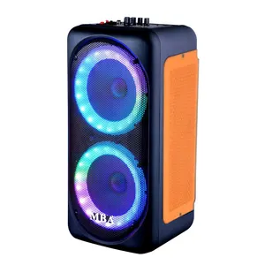 Fabriek Prijs Actieve Luidspreker Dual 8 Inch Trolley Luidspreker Met Verlichting Karaoke Thuis Systeem Met Microfoon