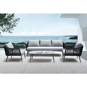 Modern popular aluminium rope outdoor sofa set garden sofa furniture outdoor design