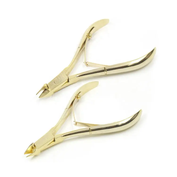 Wholesale gold plated stainless steel cuticle Nippers rugged 1/4 Jaw nail cuticle Nippers