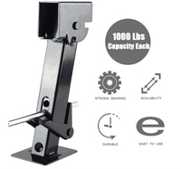Ensemble de 2 vérins de nivellement stabilisateurs de remorque pieds télescopiques pliants pour camping-car de voyage-Capacité de 1 000lb chacun