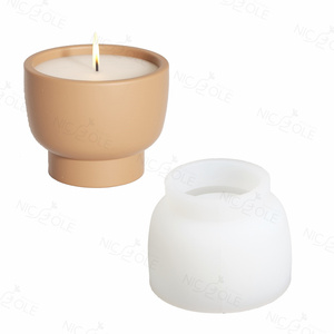 <span class=keywords><strong>Nicole</strong></span> Home-maceta creativa de resina de cemento para macetas, recipiente de almacenamiento de hormigón, recipiente de vela, molde de silicona - Product Image 5