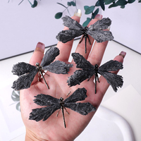 Libellule de tourmaline noire faite à la main en cristal de guérison naturelle de haute qualité pour cadeau