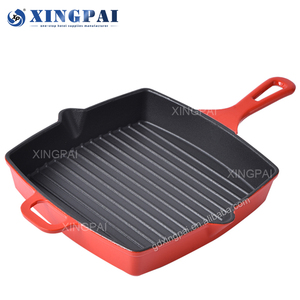 Équipement de restauration XINGPAI, batterie de cuisine <span class=keywords><strong>émaillée</strong></span>, couleur rouge, poêle carrée, grilles, poêles antiadhésives, poêle en <span class=keywords><strong>fonte</strong></span>, ensembles de batterie de cuisine - Product Image 5
