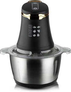 Nueva Licuadora y Picadora de Alimentos para Cocina, Tazón de Acero Inoxidable de 2L de Capacidad, Picadora de Carne Doméstica, 2 Velocidades, Procesador con 4 Cuchillas de Dos Niveles, Negro - Product Image 1