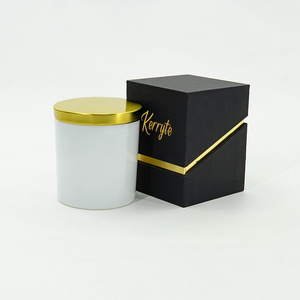 Boîtes de bougies en verre aromatiques de luxe personnalisées, <span class=keywords><strong>12</strong></span> <span class=keywords><strong>oz</strong></span>, emballage en papier à clapet magnétique, boîte en carton noir - Product Image 3