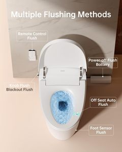 <span class=keywords><strong>Toilette</strong></span> intelligente avec bidet, réservoir avec protection en mousse, chasse d'eau automatique double, siège chauffant, sécheur à air, moderne, japonaise, monobloc en céramique - Product Image 4
