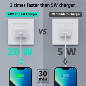 2 in 1 Charger <b>Adapter</b> EU US UK AU <b>Plug</b> with Cable PD 20W USB <b>C</b> Fast QC3.0 Mobile Phone Wall Charger Block for Phone 16/15/14/13 - Product Image 6