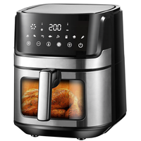 Friteuse à air numérique intelligente électrique sans huile, mini, 6,1-8L, en acier inoxydable, pour usage domestique, personnalisable, prix attractif