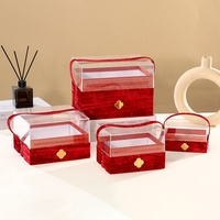 Boîte d'emballage cadeau en acrylique transparent effet velours, idéale pour souvenirs de mariage et bonbons – Emballage haut de gamme
