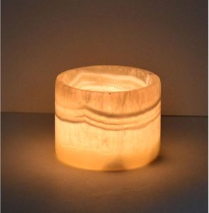 Portacandele in onice giallo naturale NANWEI, realizzato per una luminosità ambientale - Product Image 4