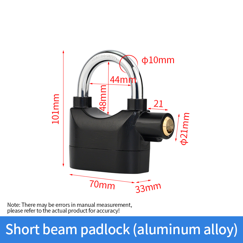 Lucchetto con allarme a trave corta