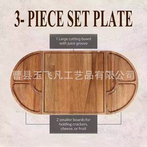 Ensemble de planches à fromage en bambou, 5 pièces, bois massif durable avec couteaux, pour usage domestique et en restaurant - Product Image 3