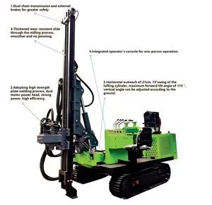 Pileuse solaire robuste sur chenilles, machine de piquage hydraulique pour sols denses et terrains rocheux en projets solaires - Product Image 5