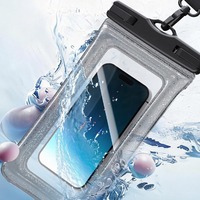 Sac de téléphone étanche universel avec paillettes, flottant, IPX8, pochette étanche, fenêtre tactile transparente, avec cordon de cou